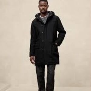 Men's Classic Black Raincoat